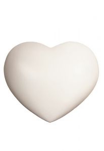 Urna en forma de corazón de madera de tilo blanca
