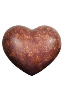 Urna en forma de corazón de madera - acabado antiguo