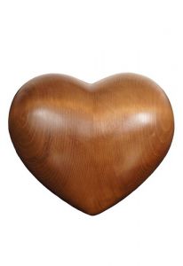 Urna en forma de corazón de madera - teñida oscura