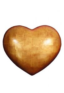 Urna en forma de corazón de madera - acabado en pan de oro