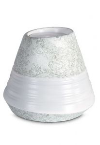 Urna para cenizas de porcelana 'Maya' | Relieve de agua marina - verde