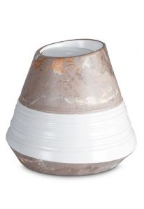 Urna para cenizas de porcelana 'Maya' | Motivo de mármol marrón