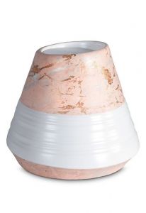 Urna para cenizas de porcelana 'Maya' | Motivo de mármol rosa