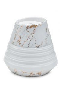 Urna para cenizas de porcelana 'Maya' | Mármol de Carrara con vetas doradas