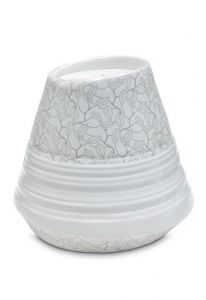 Urna para cenizas de porcelana 'Maya' | Hojas de platino mate