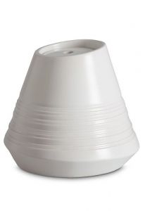 Urna para cenizas de porcelana 'Maya' blanco mate