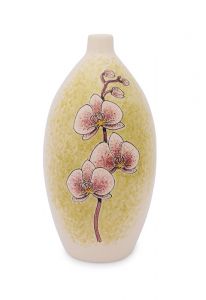 Urna cenizas pintada a mano 'Orquídea' rosa-blanco