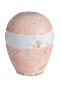 Urna para cenizas de porcelana 'Planet' - Motivo de mármol rosa