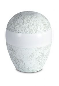 Urna para cenizas de porcelana 'Planet' - Relieve de agua marina - verde