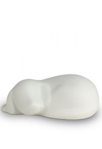 Urna 'Perro acostado' blanco