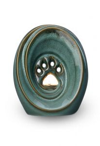 Urna mascota con pata y portavela verde - REBAJAS
