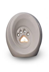 Urna mascota con pata y portavela blanco - REBAJAS