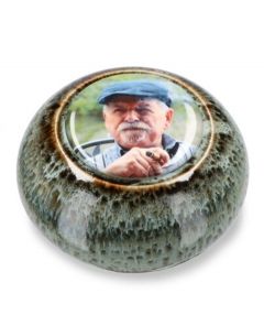 Mini-urna funeraria personalizable con foto de porcelana en colores diferentes