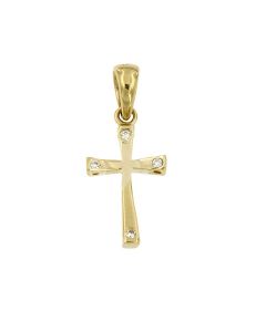 Colgante conmemorativa 'Cruz' de oro 14k con piedra zirconia