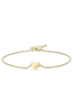 Pulsera conmemorativa de chapado en oro amarillo con corazón