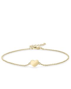 Pulsera conmemorativa de chapado en oro amarillo con corazón