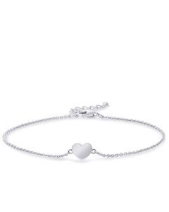 Pulsera conmemorativa de plata con corazón