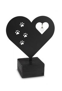 Urna para mascotas 'Corazón con patas de perro' con perla de cenizas