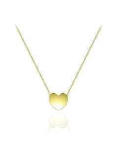 Colgante conmemorativa corazón de chapado en oro amarillo con collar
