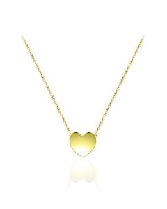 Colgante conmemorativa corazón de chapado en oro amarillo con collar