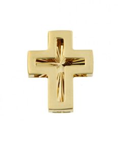Colgante conmemorativa 'Cruz calada' de oro amarillo 14k