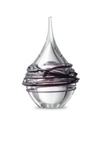 Miniurna incineración cristal gota 'Swirl' transparente