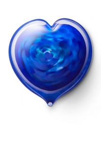 Mini urna para cenizas cristal corazón blue-mixed