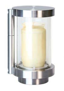 Farol para vela fabricado en acero inoxidable