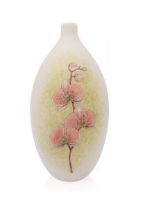 Urna pequeña para cenizas pintada a mano 'Orquídea' rosa