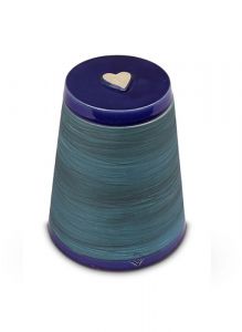 Urna funeraria cerámica 'Koniko' con corazón azul