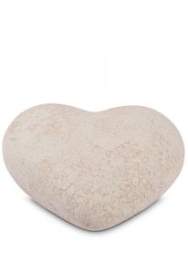 Urna funeraria corazón semi-de pie de porcelana rosa claro