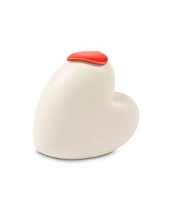 Mini urna 'Para siempre en nuestro corazón' con tapa roja en forma de corazón