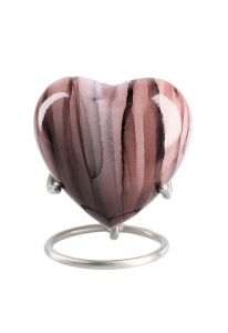 Miniurna corazón 'Elegance' con rayas rosas (soporte relicario)