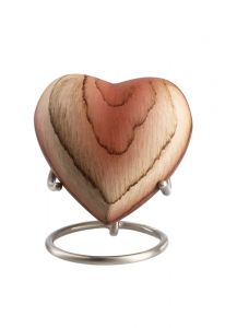 Miniurna corazón 'Elegance' con aspecto madera (soporte relicario)