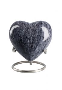 Miniurna corazón 'Elegance' con aspecto mármol (soporte relicario)