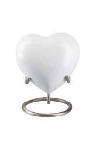 Miniurna corazón 'Elegance' blanco mate (soporte relicario)