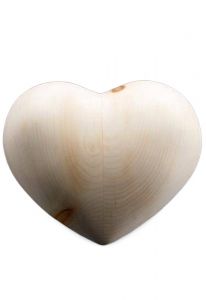 Urna funeraria corazón de madera de pino sin tratar