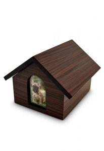 Mini urna funeraria 'Casa conmemorativa' de madera MDF patron natural