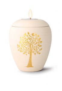Miniurna ceramica con vela 'Árbol de la vida'