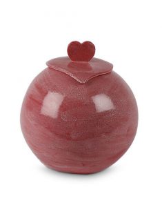 Urna para cenizas cerámica 'Big love' rojo oscuro