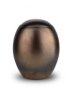 Urna para cenizas de cerámica en color bronce