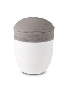 Urna funeraria cerámica 'Horizonte' gris/blanco