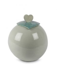 Urna para cenizas cerámica 'Big love' verde gris