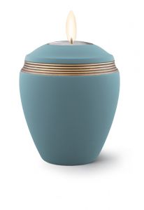 Miniurna ceramica con vela y bordes dorados en colores diferentes