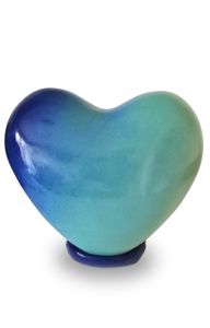 Urna incineración niño 'Corazón' azul/verde