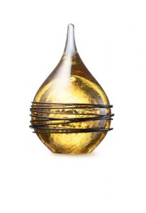 Miniurna incineración cristal gota 'Swirl' krakele gold