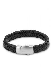 Pulsera cuero trenzado para cenizas 'Embrace' negro