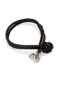 Pulsera trenzada para cenizas de cuero 'Infinito'