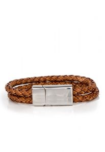 Pulsera trenzada doble para cenizas de cuero l REBAJAS