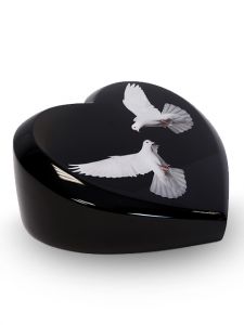 Urna fibra de vidrio corazón 'Pájaros del amor'